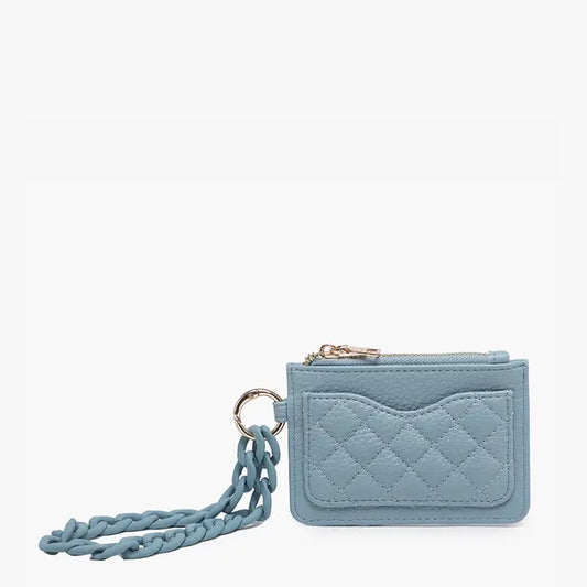 Rhodes Quilted Wallet w/ Chain Bangle Baby Blue