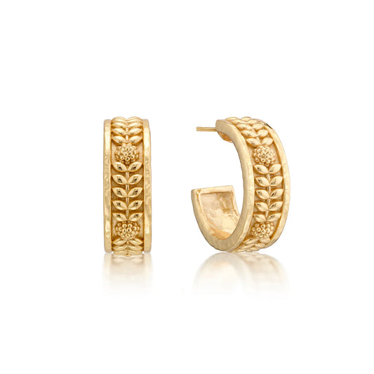 Berry Vine Small Hoop Earrings Gold