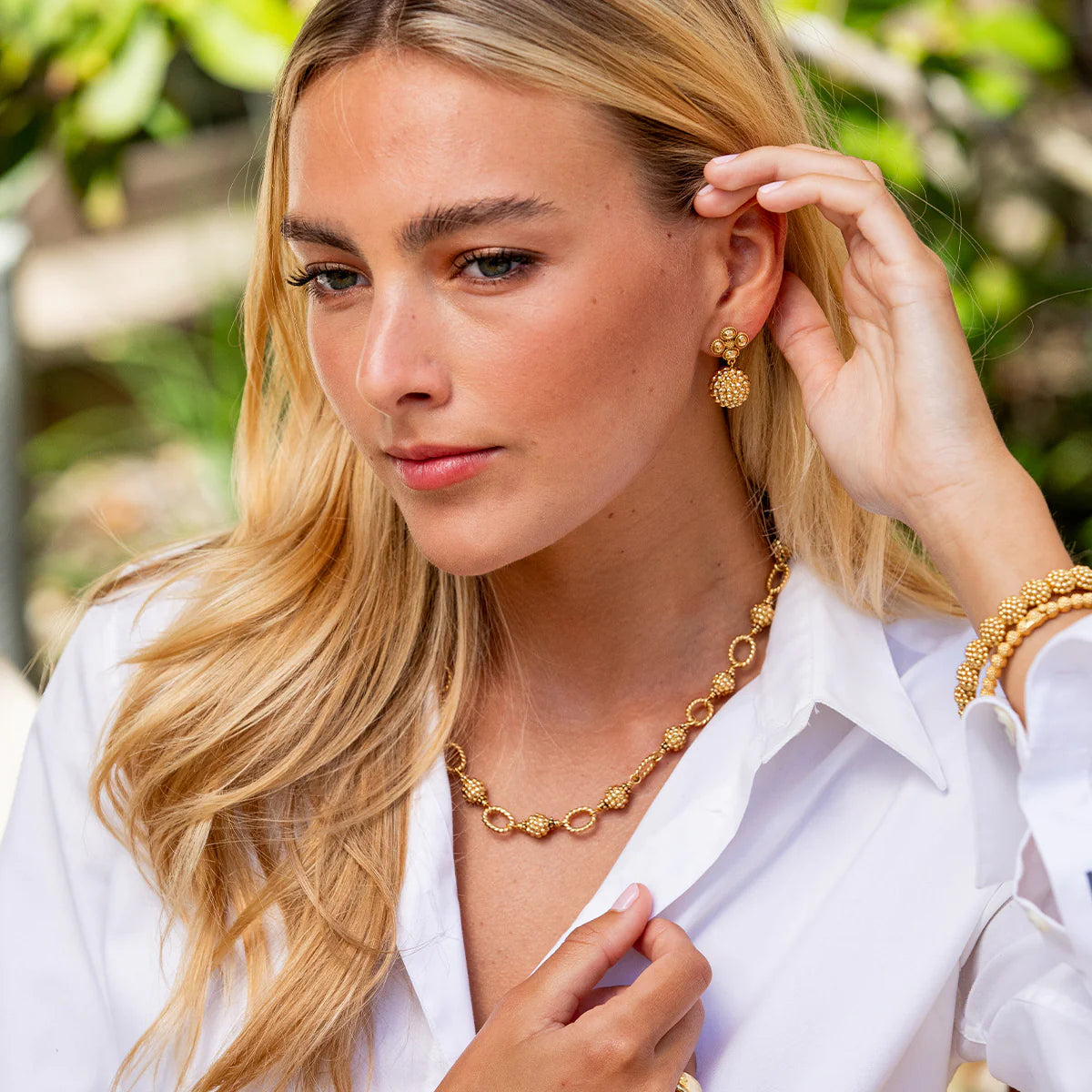 Berry Clover Drop Earrings Gold