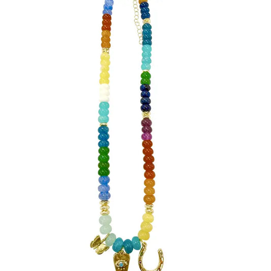 Birdie Beaded Triple Charm Necklace