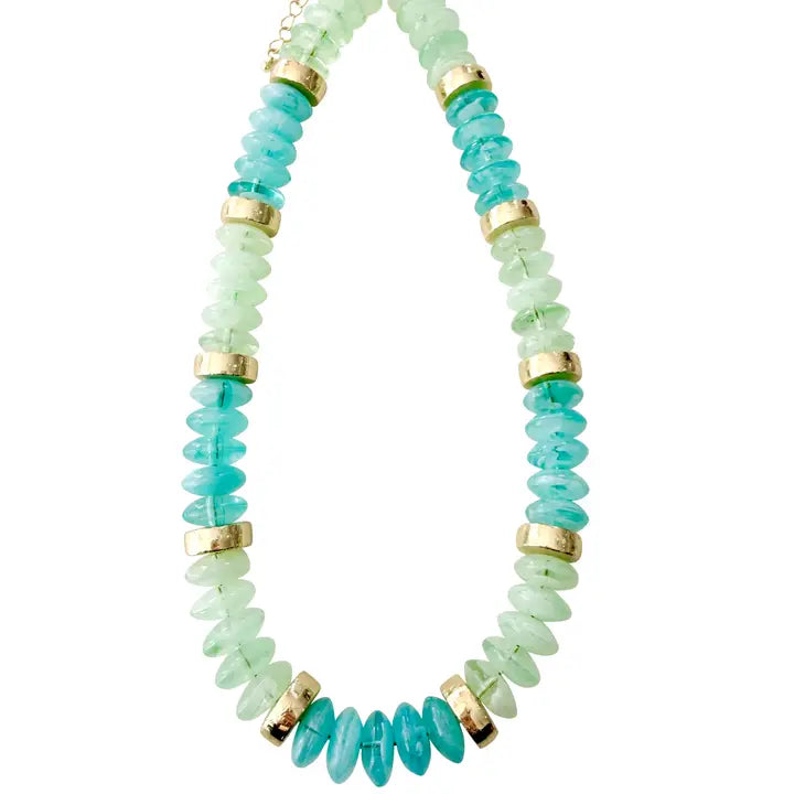 Calloway Beaded Disc Necklace Mint