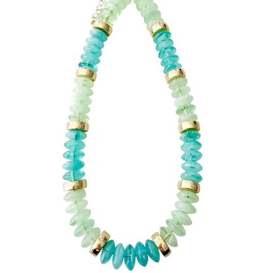 Calloway Beaded Disc Necklace Mint