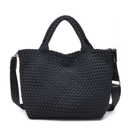 Medium Woven Neoprene Tote Black