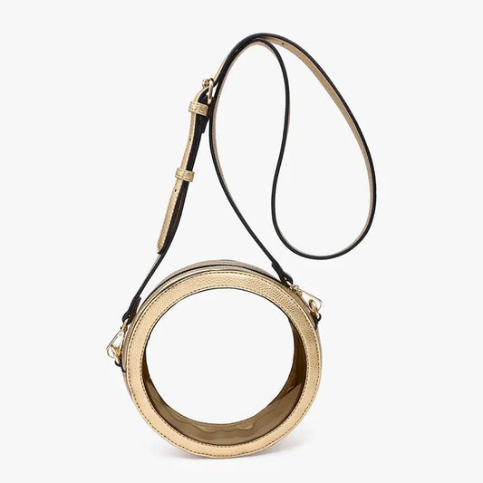 Lilibet Clear Circular Women's Crossbody Bag Gold