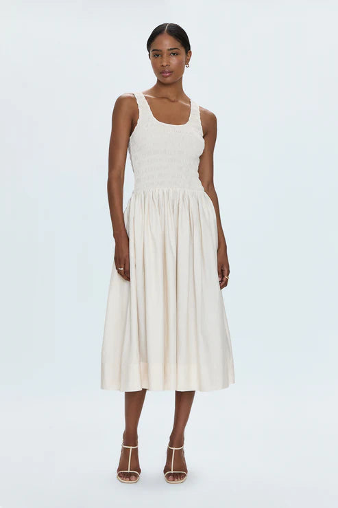 Alessia Smocked Drop Waist Dress Shell