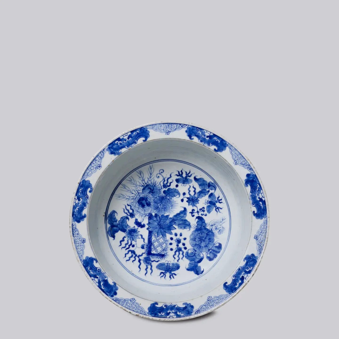 BW Porcelain Floral Basin