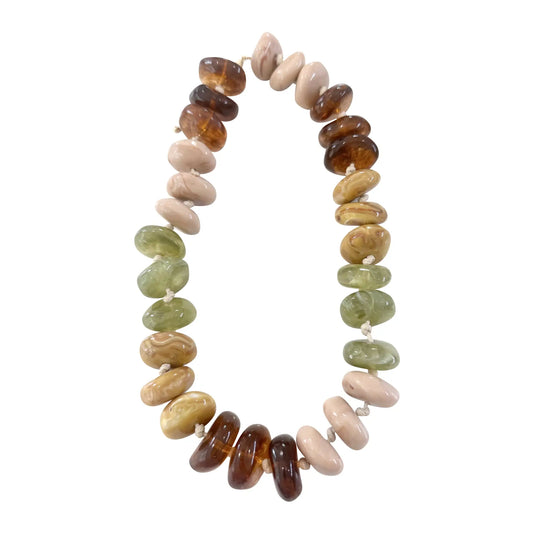 Delray Chunky Beaded Necklace Tortoise/Chartreuse Mix