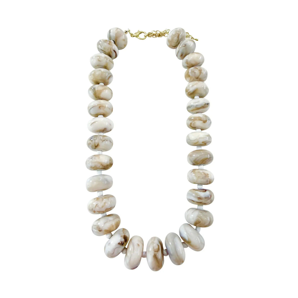 Angie Chunky Beaded Necklace Cream