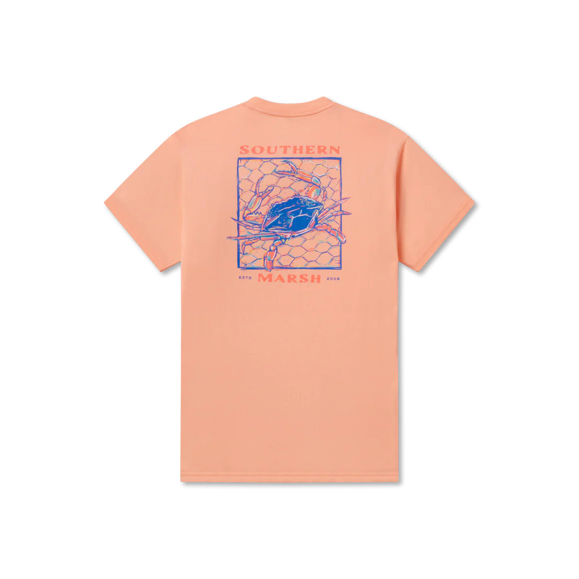 Blue Crab Tee Peach