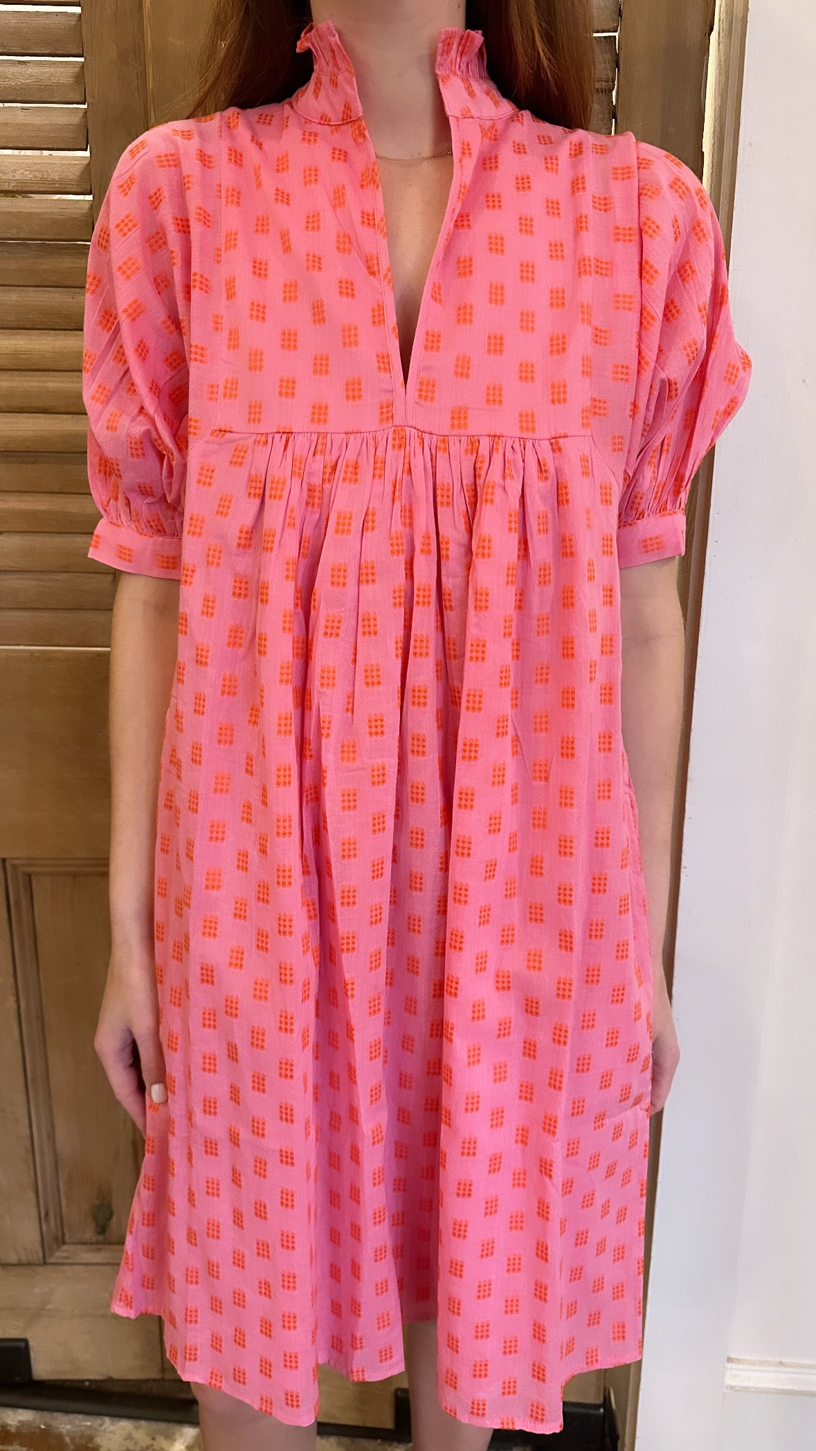 High Neck Dress Dot Punch