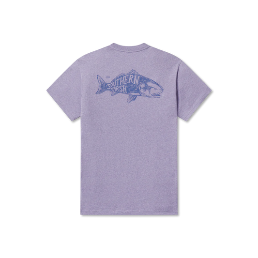 Engravings Tee Redfish Washed Berry