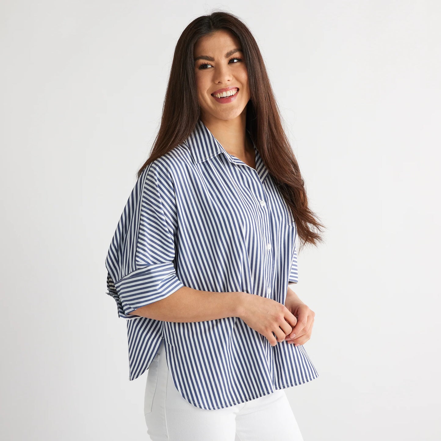 Abby Swing Top Navy Stripe