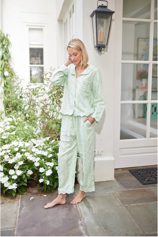 Scalloped Pajama Set Long Elephant Falls