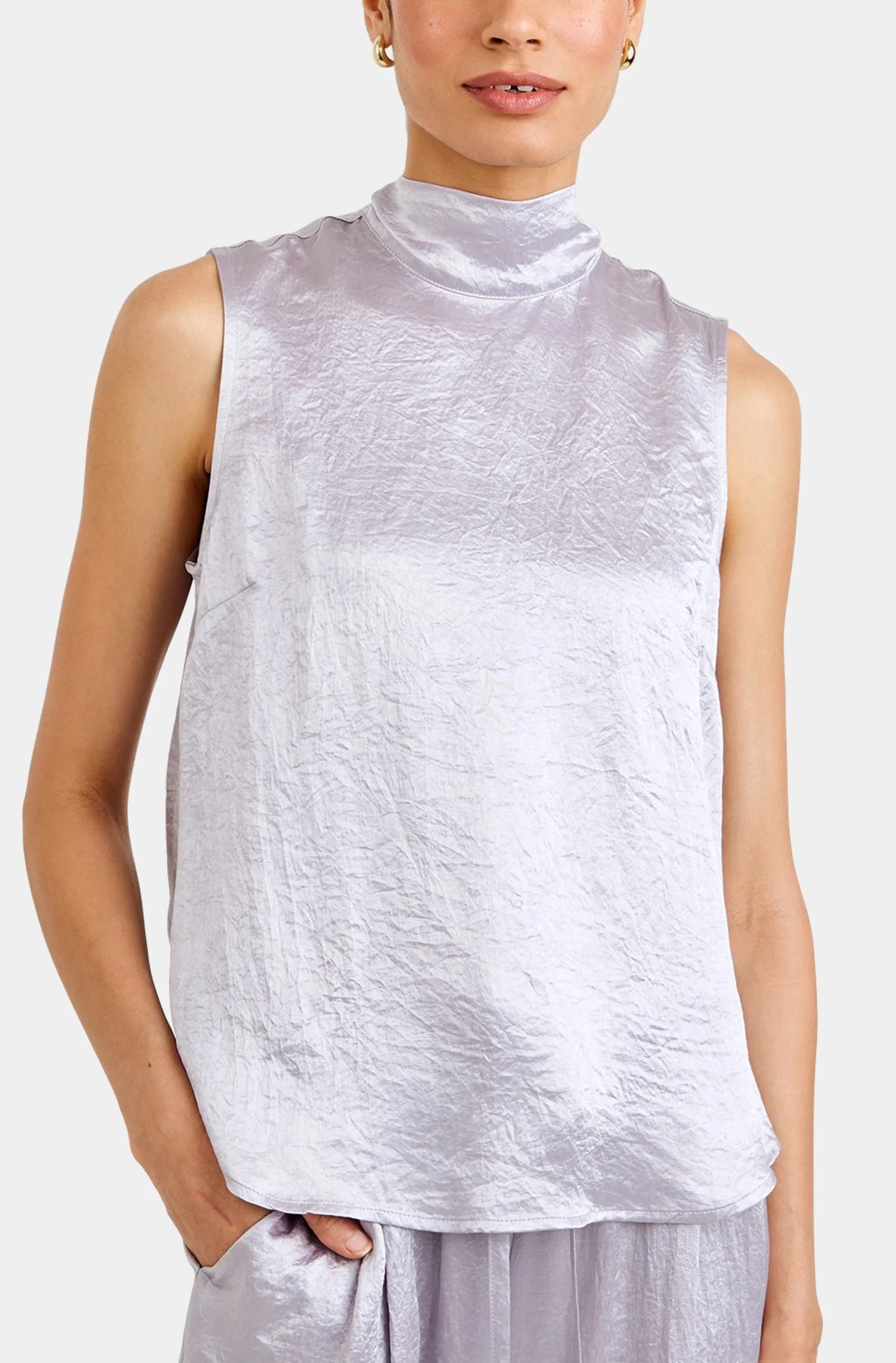Scarf Neck Blouse Silver