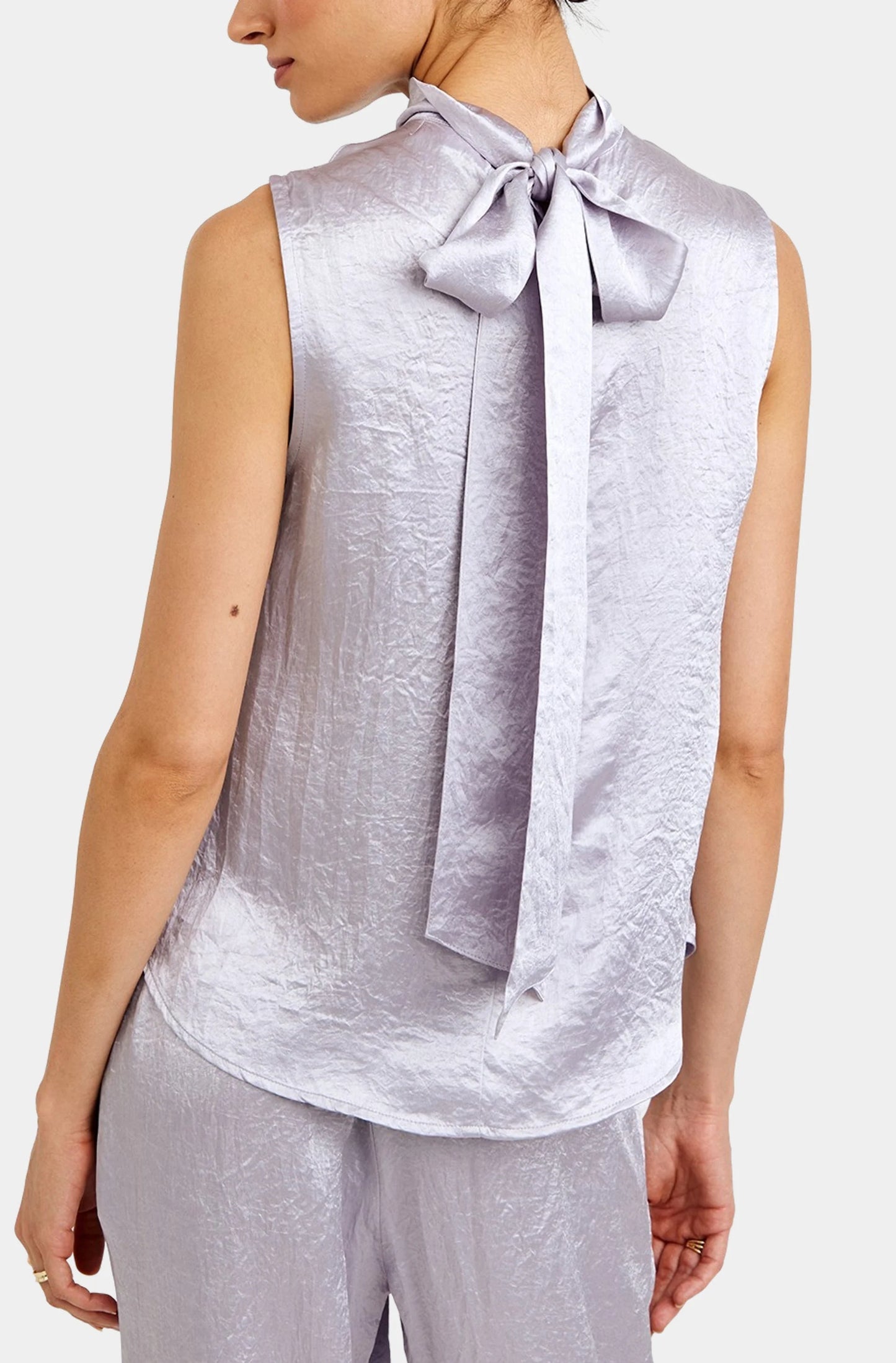 Scarf Neck Blouse Silver