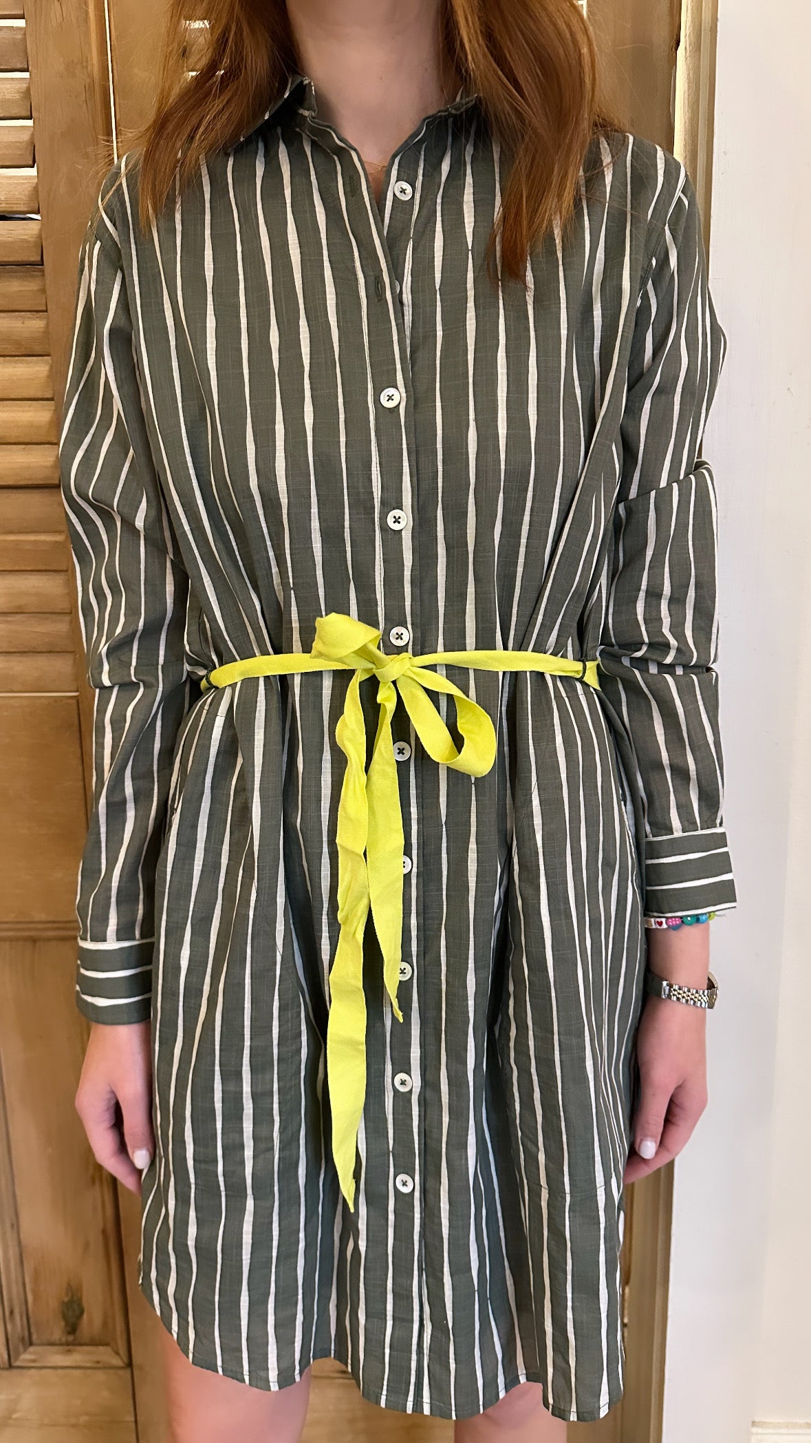 Long Sleeve Shirt Dress Artichoke/Rope