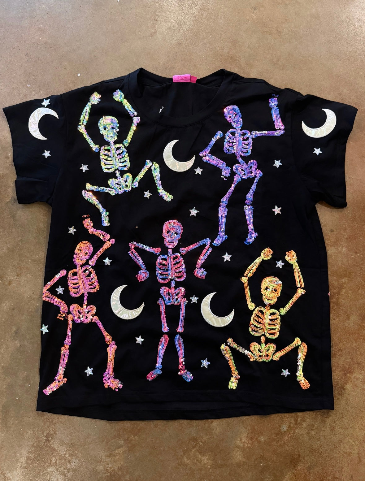 Black & Multi Dancing Skeleton Tee