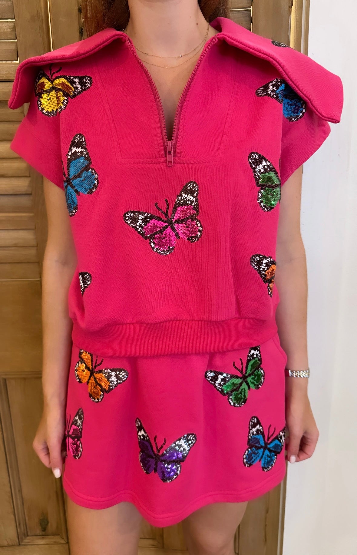 Hot Pink Multi Butterfly Skort