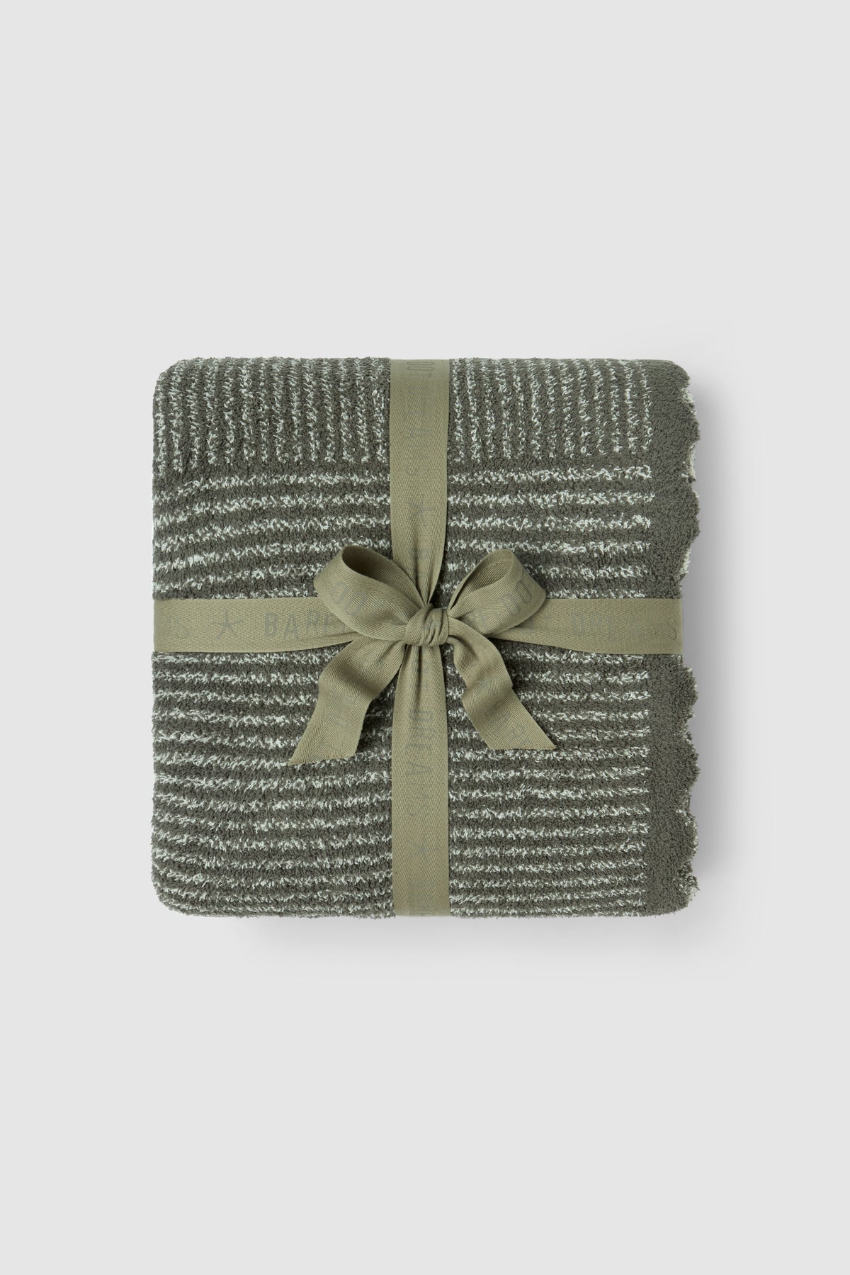 CozyChic® Scallop Stripe Throw Olive Branch Cream
