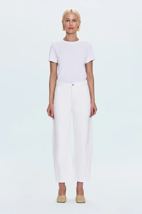 Beau Seamed Crescent Jean Paper White