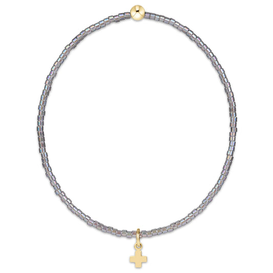 Hope Classic Morning Mist Bracelet Signature Cross Small Gold Charm