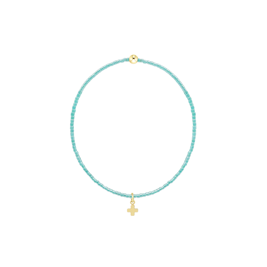 Hope Classic Sea Glass Bracelet Signature Cross Small Gold Charm
