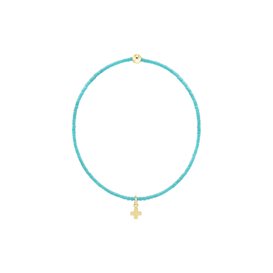 Hope Classic Turquoise Bracelet Signature Cross Small Gold Charm