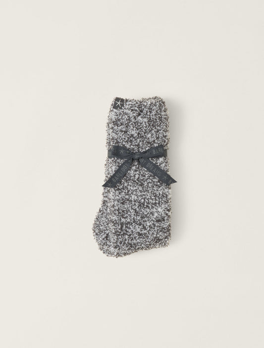 CozyChic Heathered Socks Slate Blue & White