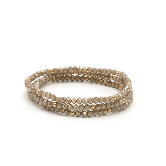 OG Shimmer Bracelet Stack in Champagne Gold Filled