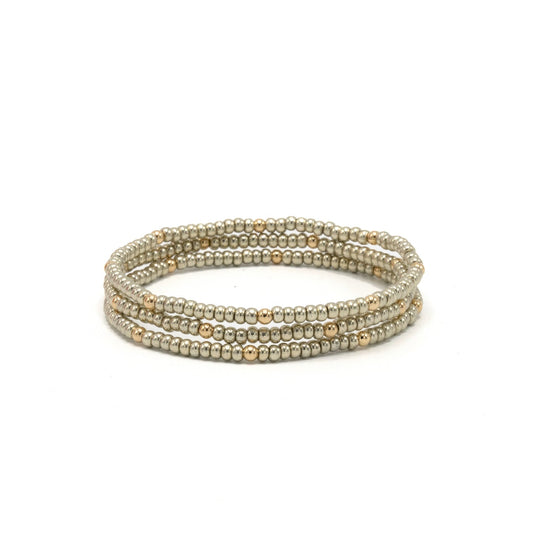 OG Classic Bracelet Stack in Platinum Gold Filled