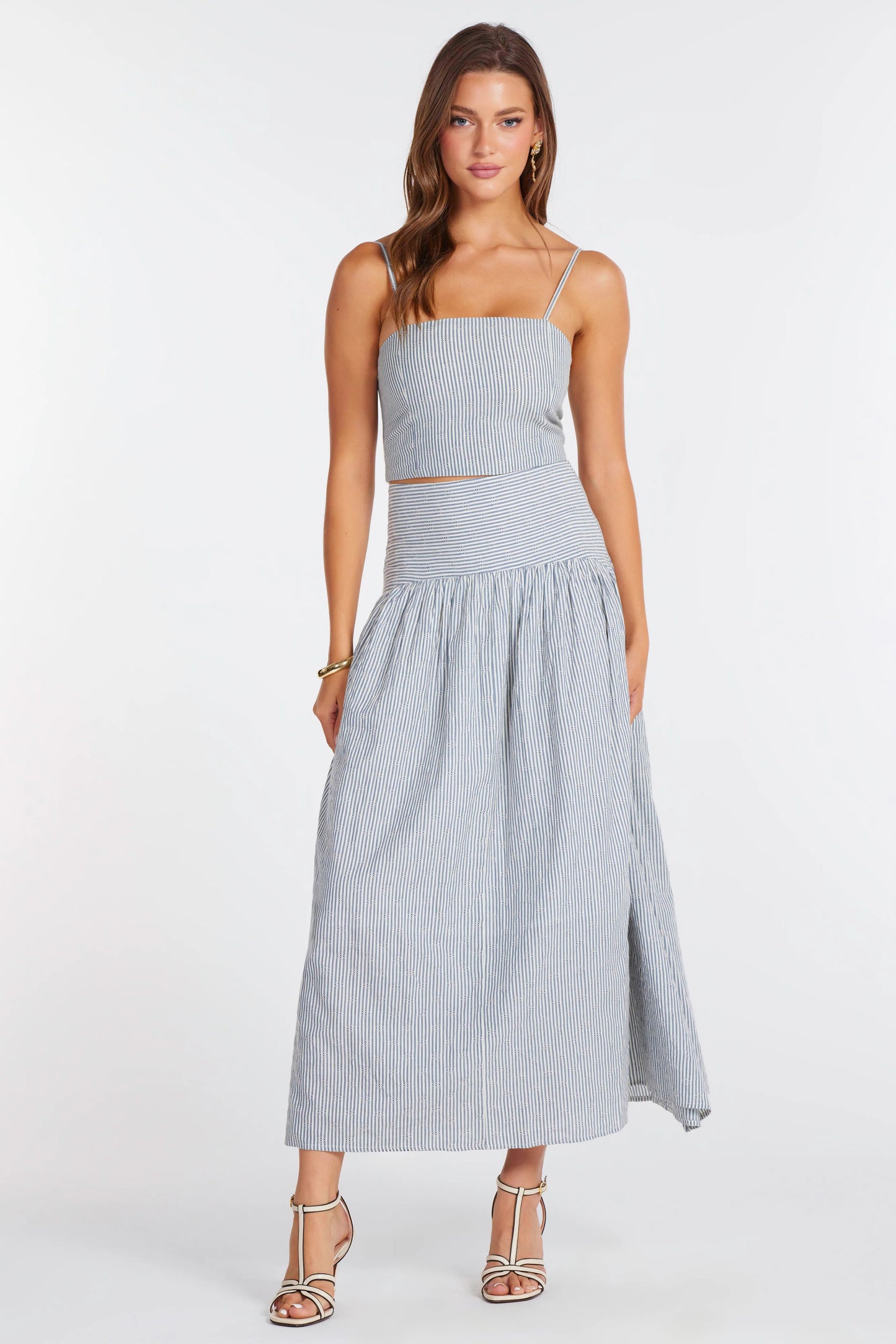 Sorrento Maxi Skirt Embroidered Stripe