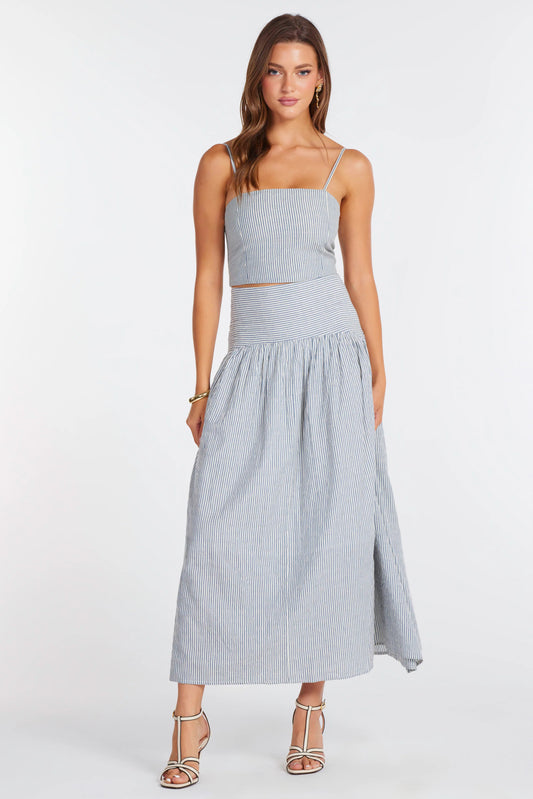 Sorrento Maxi Skirt Embroidered Stripe