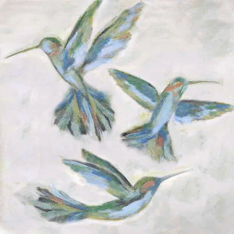 Blue/Green Hummingbirds Airfoil 24x24
