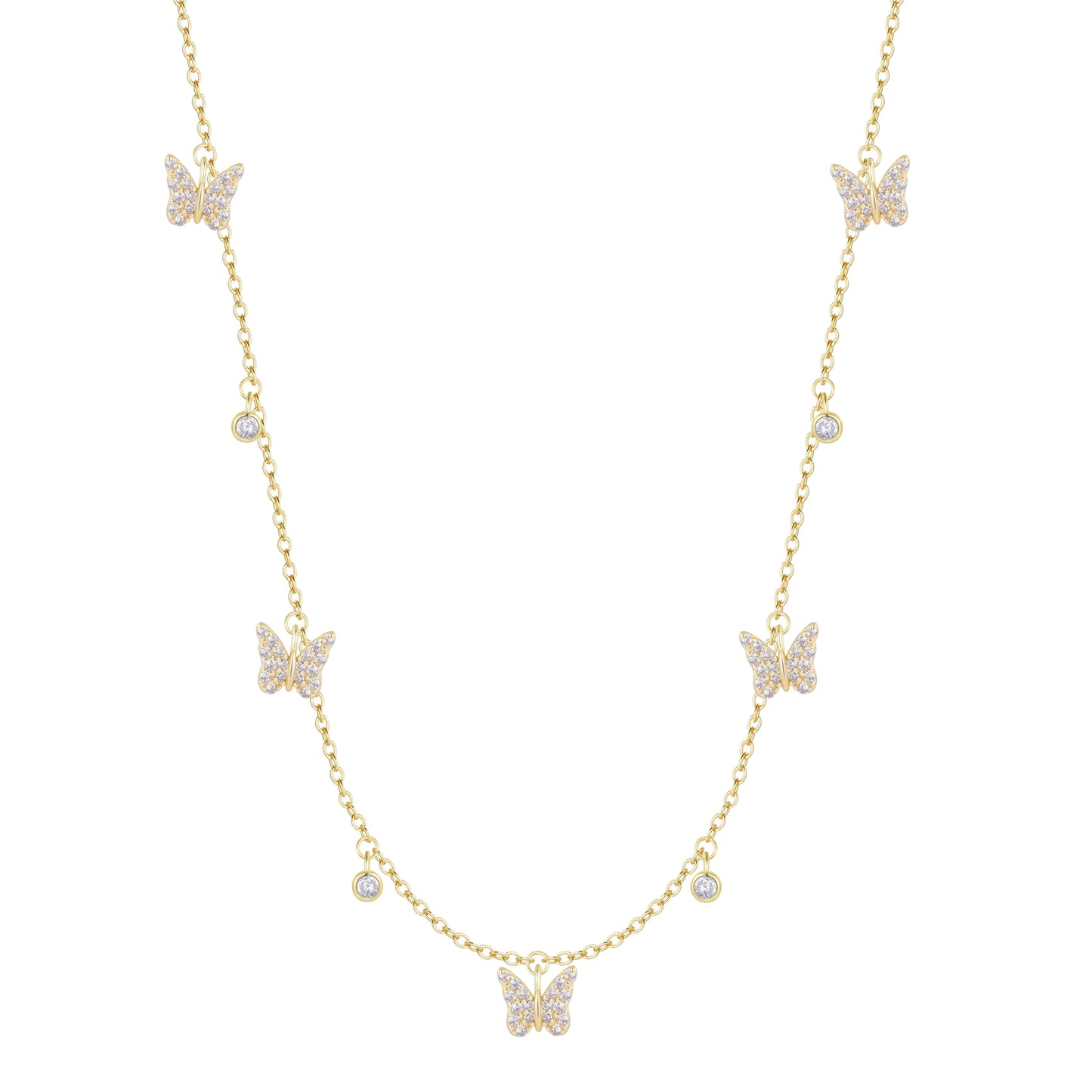 Butterfly Charm Choker Necklace