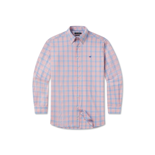 Blount Performance Dress Shirt Peach/Blue