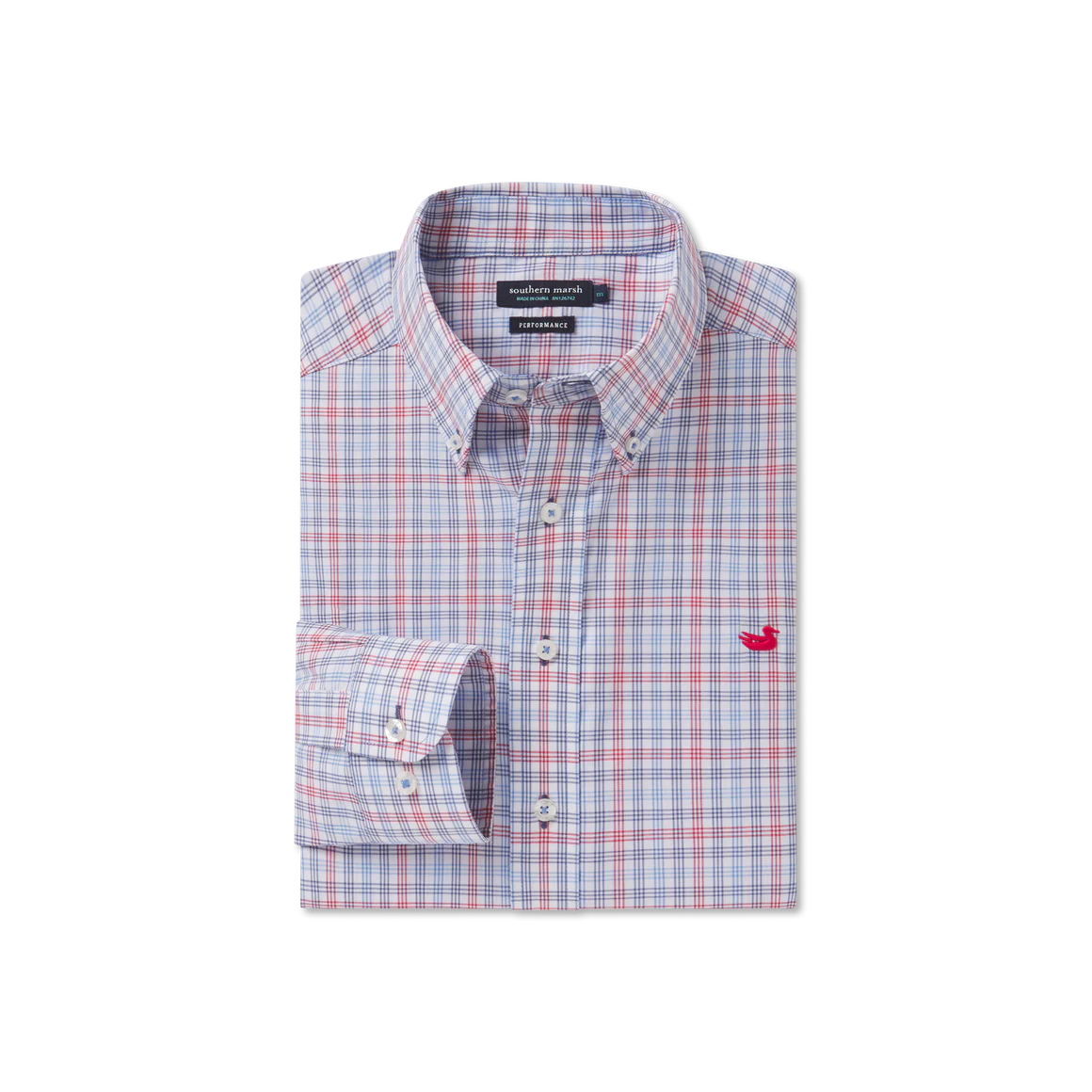 Odessa Performance Dress Shirt Navy/Red