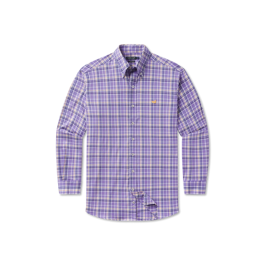 Dyer Performance Gingham Dress Shirt Purple & Yellow