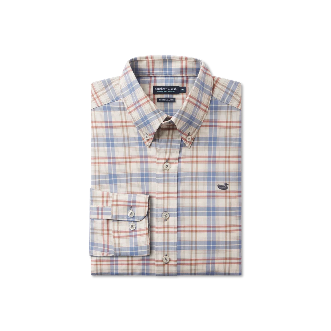 Highlands Lattice Performance Dress Shirt Slate & Burnt