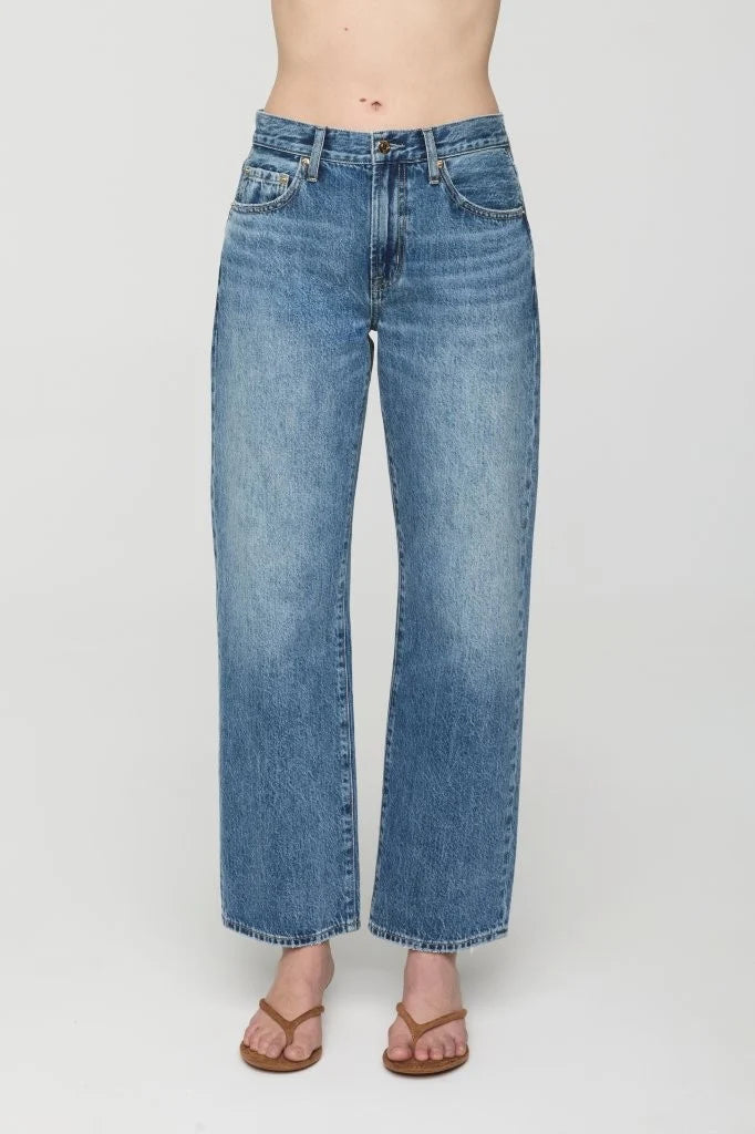 Lexi Mid Rise Bowed Straight Jean Distance
