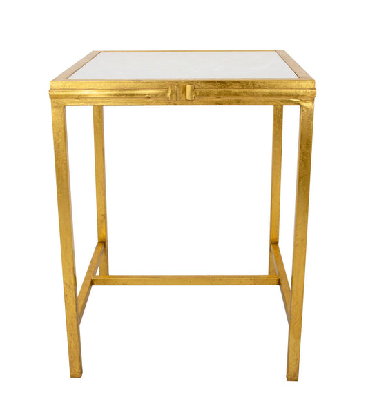 Stone Top Gold Side Table