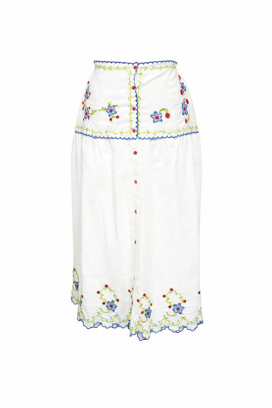Blue Poppy Crosstitch Skirt