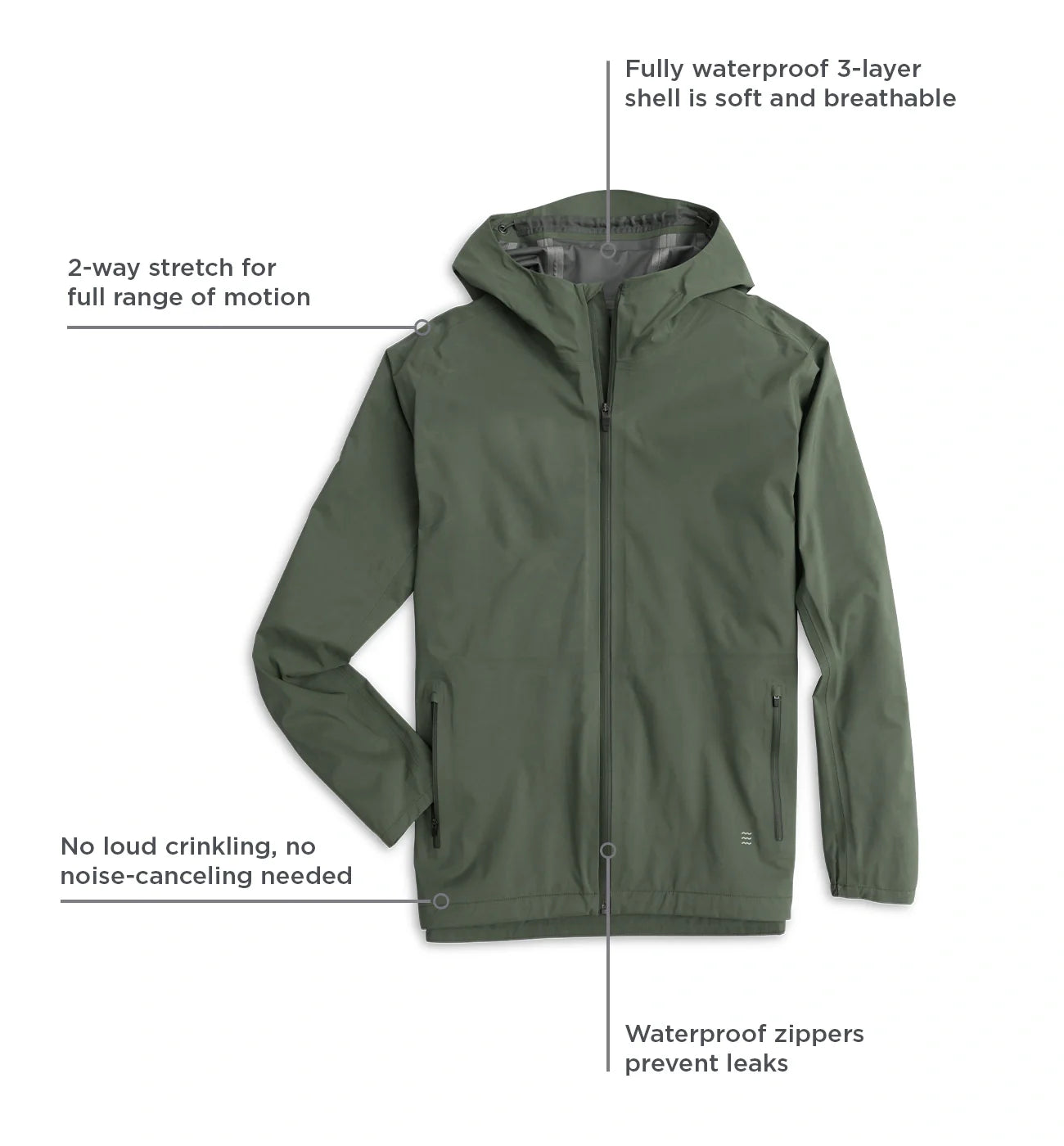 Men's Cloudshield Rain Jacket Dark Olive