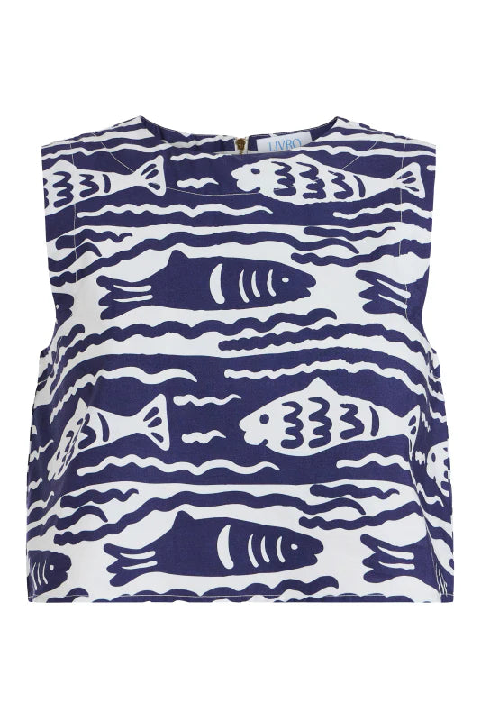 Crop Top Fish Print