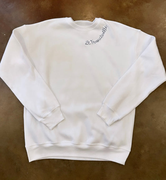 Embroidered Crewneck White