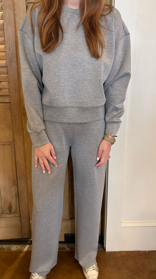 Lucie HTHR Melange LS Pullover Heather Grey