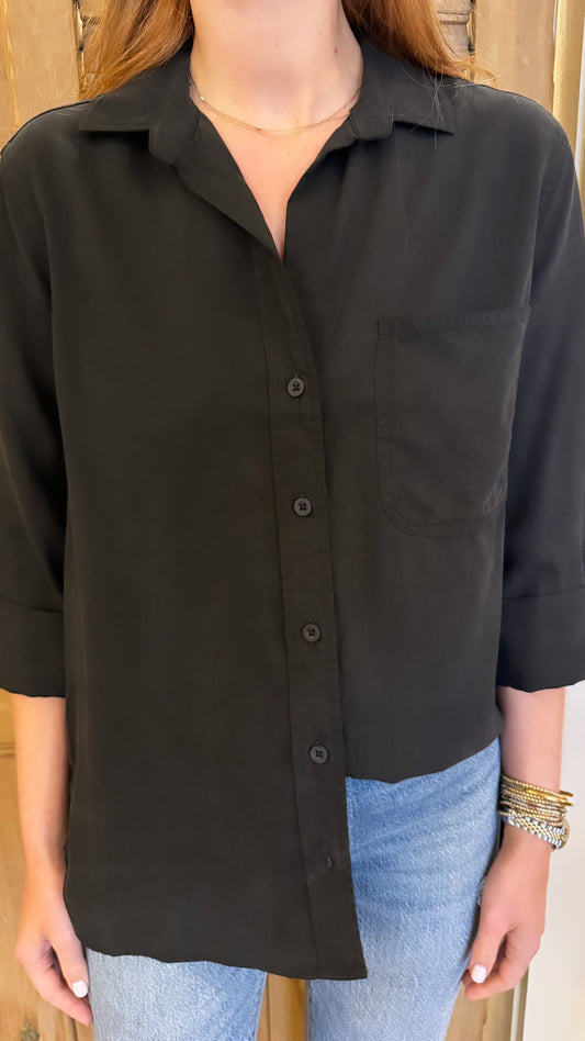 Shirt Tail Button Down Vintage Black