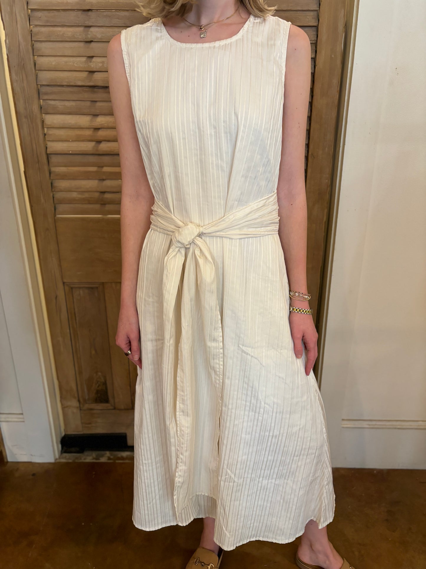 Tie Front Dress Ivory