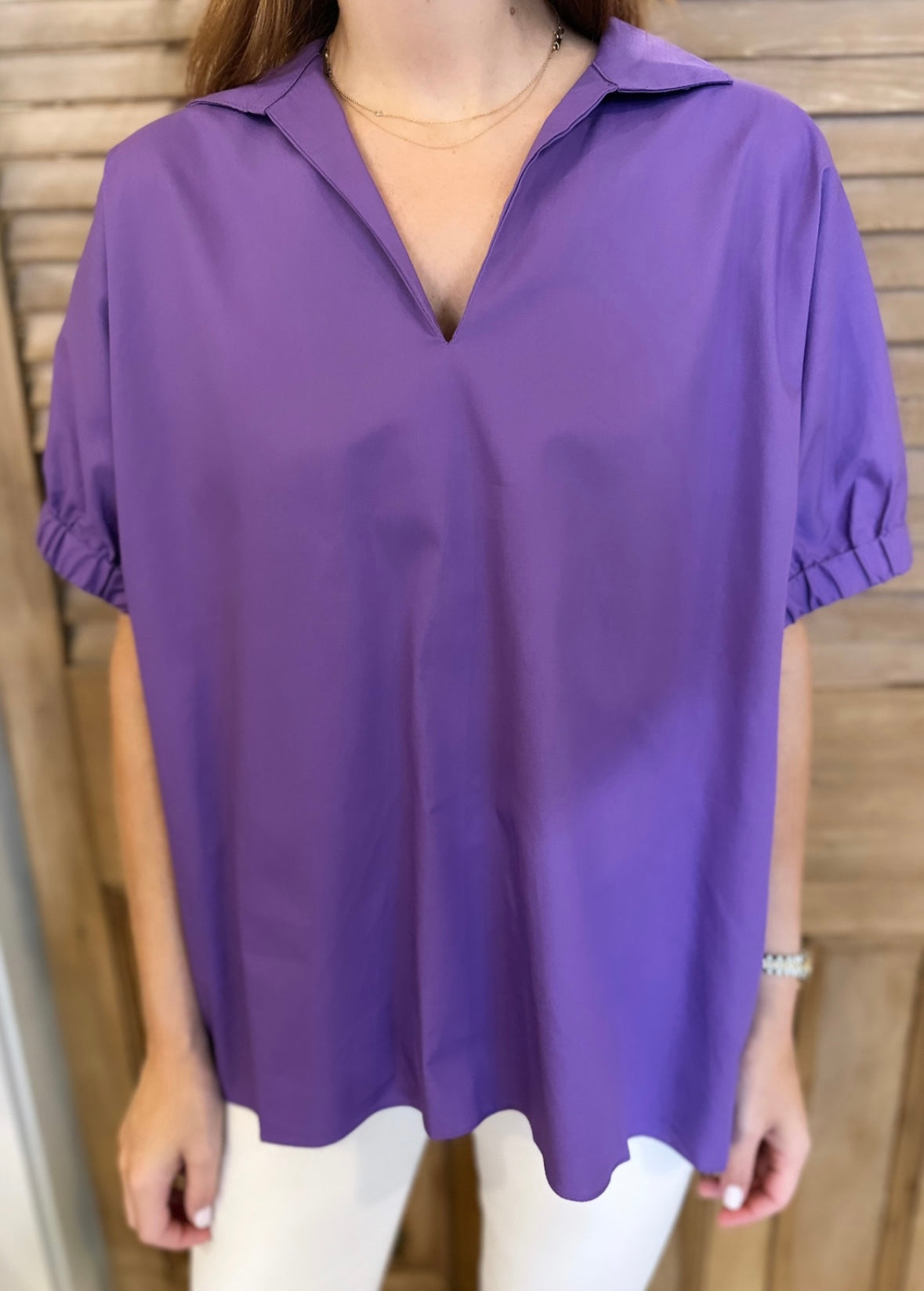 Betsy Collar Top Purple