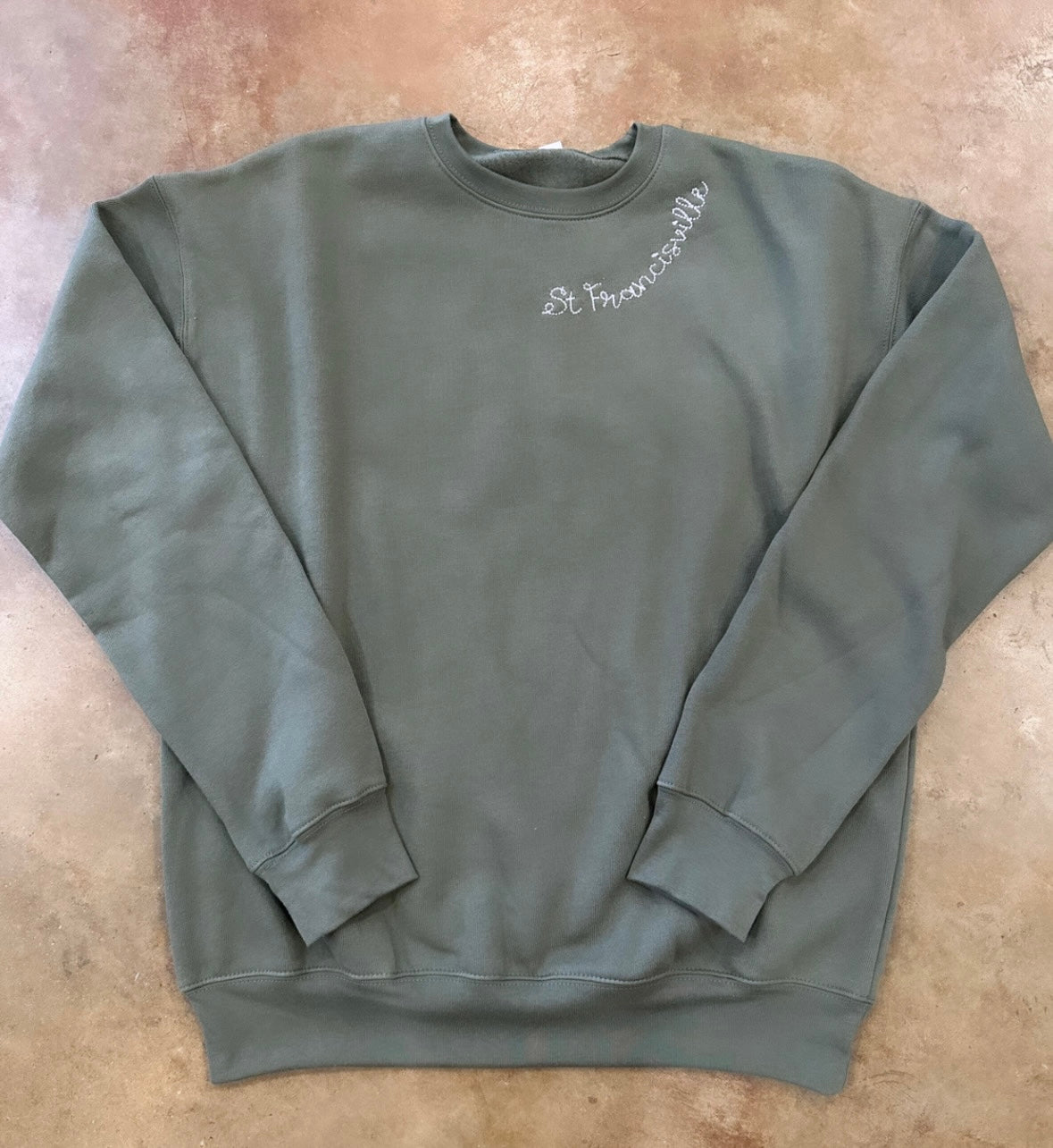 Embroidered Crewneck Forest Green