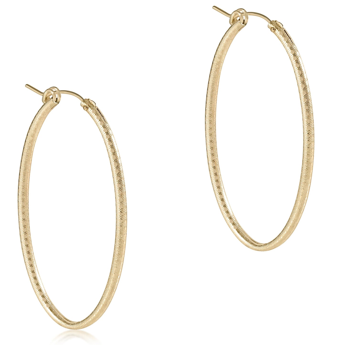 Oval Gold 2" Hoop Textured
